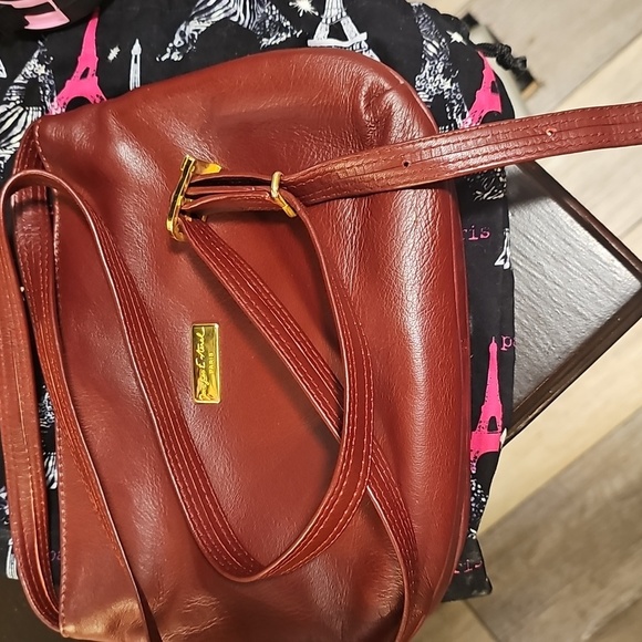 Jacques Esterel Parisian Crossbody Bag In Burgundy Leather - Picture 8 of 12